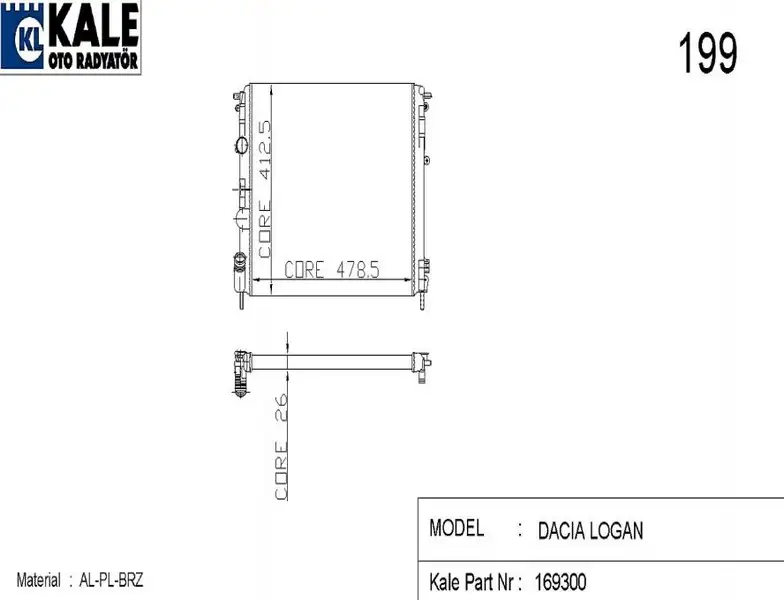 KALE 0528321AB Radyatör resmi
