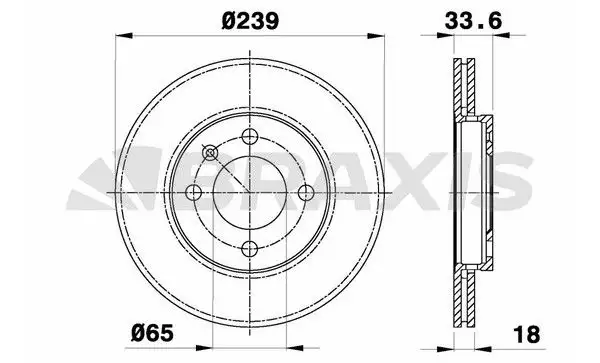 BRAXIS AE0024 Ön Fren Diski 6N0615301F resmi