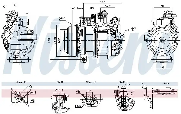 NISSENS 890919 Klima Kompresörü A0008304500 resmi