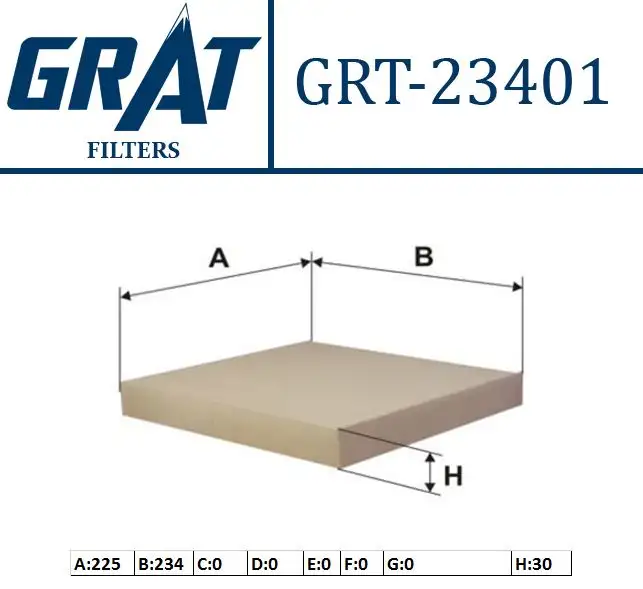 GRAT 23401 Polen Filtresi 80292SDAA01 resmi