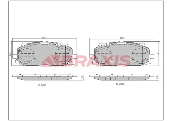 BRAXIS AA0695 Ön Fren Balatası resmi