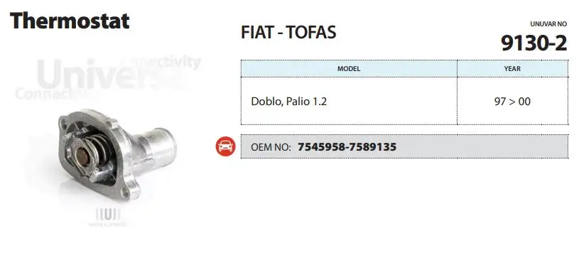 ÜNÜVAR 9130-2 Termostat 7589135 resmi
