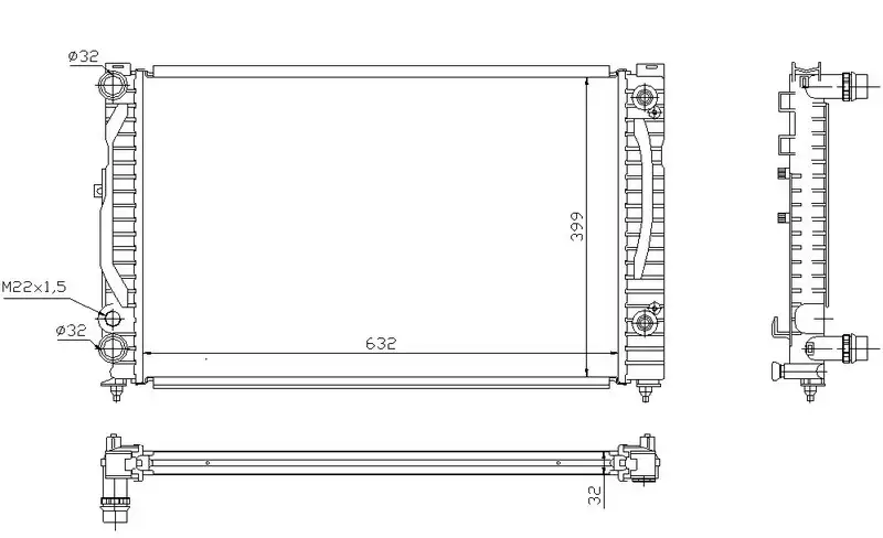 ORIS MVW009034 Radyatör 8D0121251BE resmi