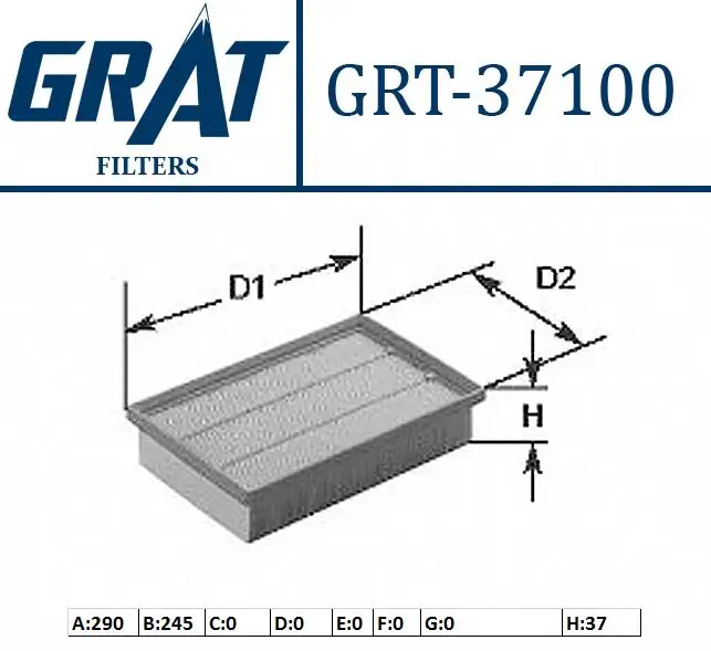GRAT 37100 Hava Filtresi 53007386 resmi