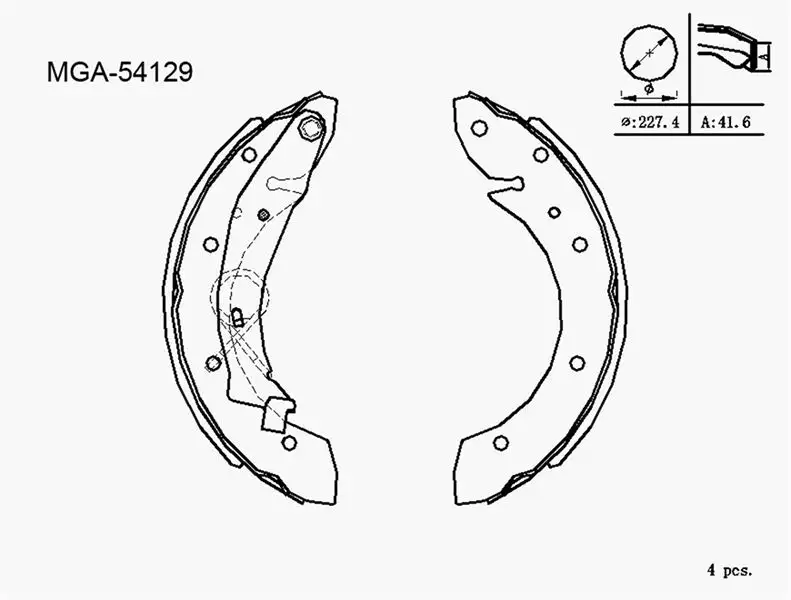 MGA 54129 Arka Fren Balatası 4241L6 resmi