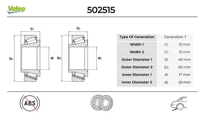 VALEO 502515 Arka Aks Rulmanı resmi