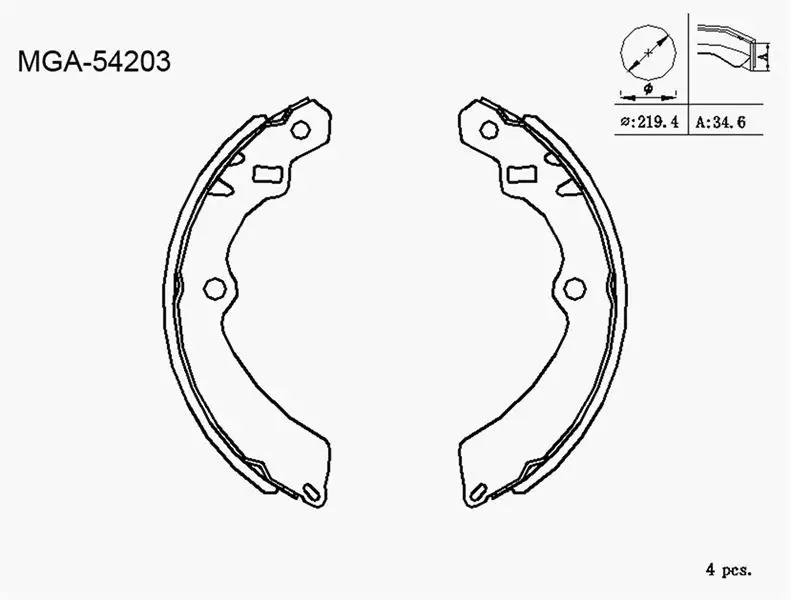 MGA 54203 Arka Fren Balatası 5321060A20000 resmi
