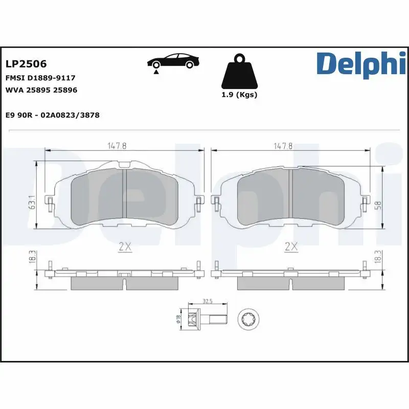 DELPHI LP2506 Ön Fren Balatası resmi