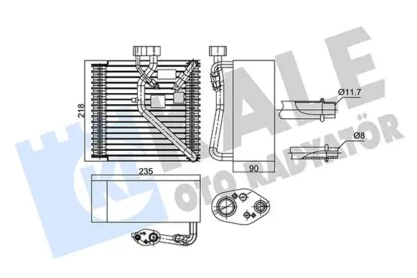 KALE 350025 Klima Radyatörü 9760922000 resmi