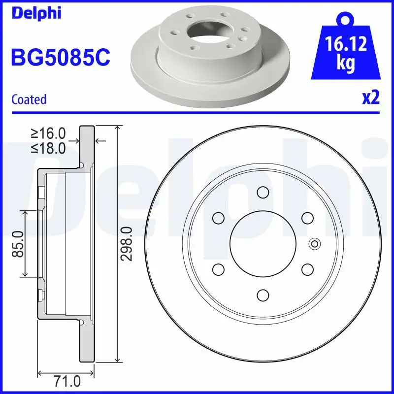 DELPHI BG5085C Arka Fren Diski A9104230300 resmi
