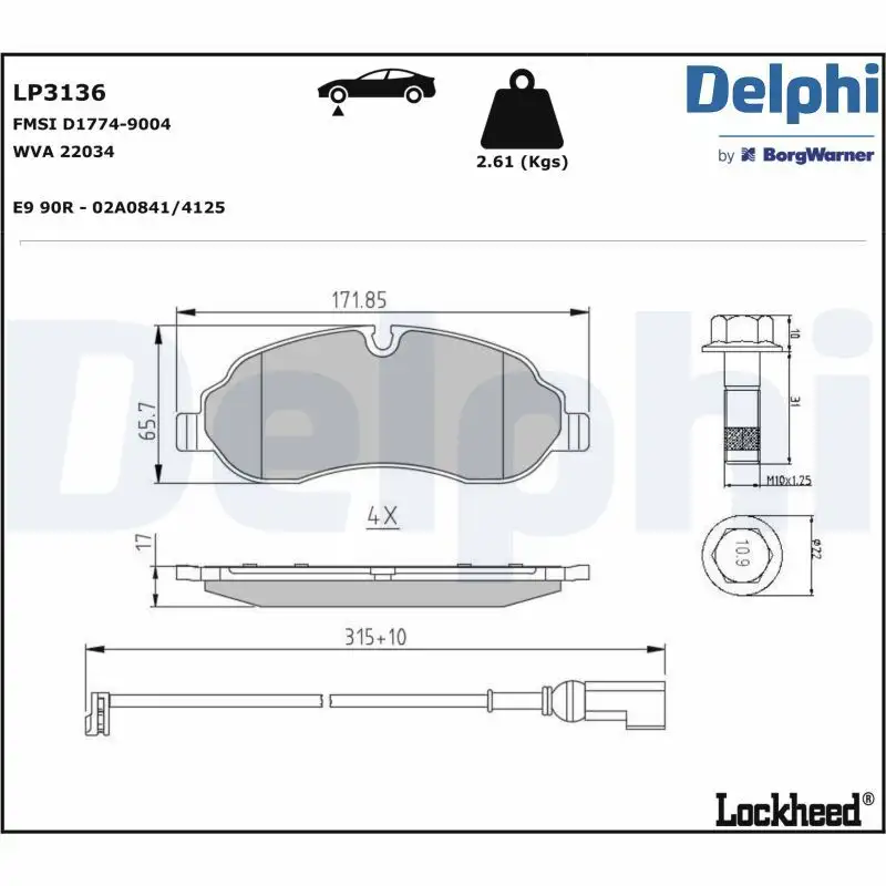 DELPHI LP3136 Ön Fren Balatası resmi