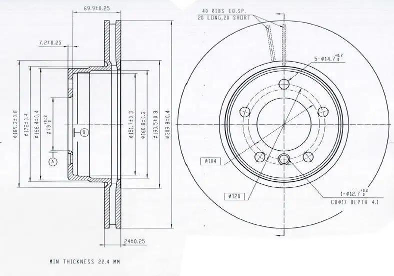 MGA 50552 Ön Fren Diski 34116764021 resmi