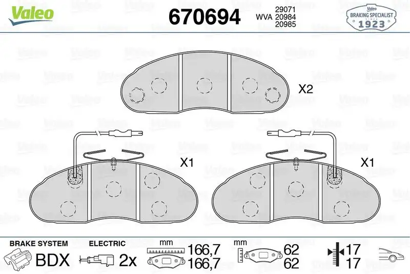 VALEO 670694 Ön Fren Balatası resmi