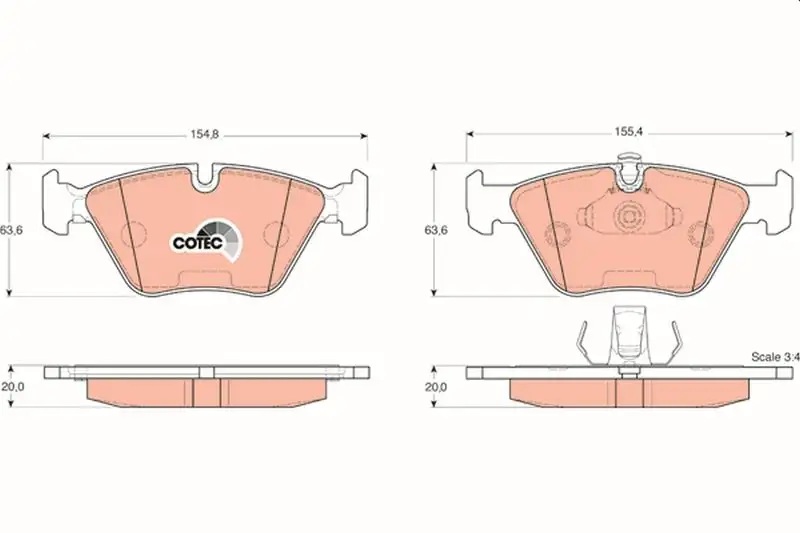 TRW GDB1404 Ön Fren Balatası resmi