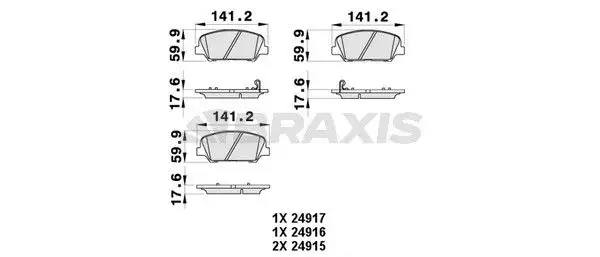 BRAXIS AB0425 Ön Fren Balatası resmi