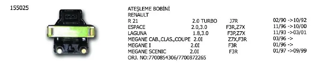 ÜNÜVAR 155025-2 Bobin 7700854306 resmi