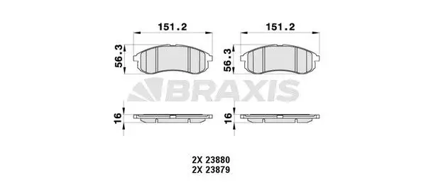 BRAXIS AB0372 Ön Fren Balatası MN102622 resmi