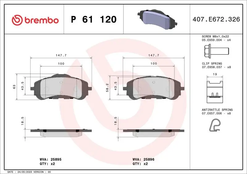 BREMBO P61120 Ön Fren Balatası resmi