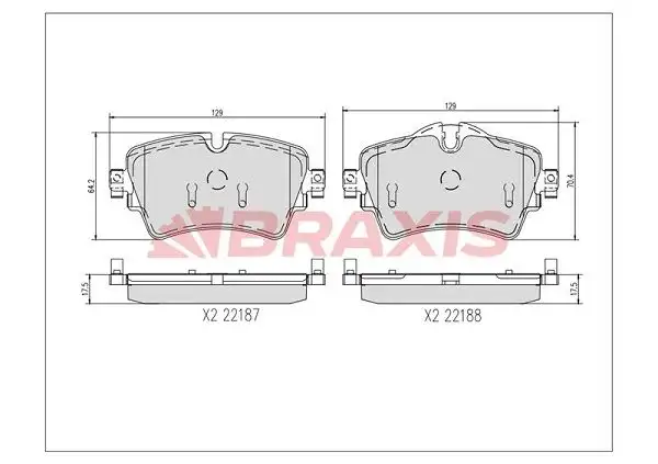 BRAXIS AA0734 Ön Fren Balatası 34116860017 resmi