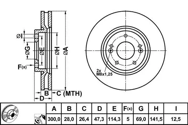 MGA 50395 Ön Fren Diski 517122L500 resmi