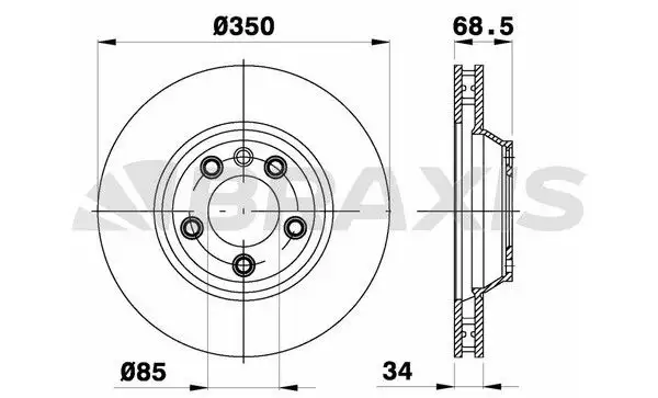 BRAXIS AD1011 Ön Fren Diski (Sağ) 95535140251 resmi