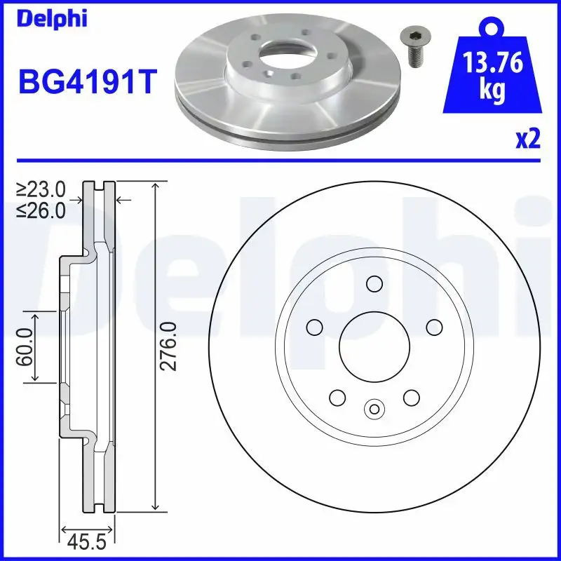 DELPHI BG4191T Ön Fren Diski resmi
