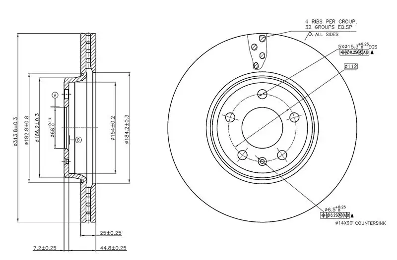 MGA 50434 Ön Fren Diski 8K0615301 resmi