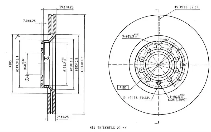 MGA 50572 Ön Fren Diski 8E0615301R resmi