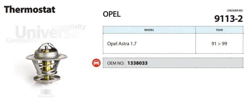 ÜNÜVAR 9113-2 Termostat 1338033 resmi