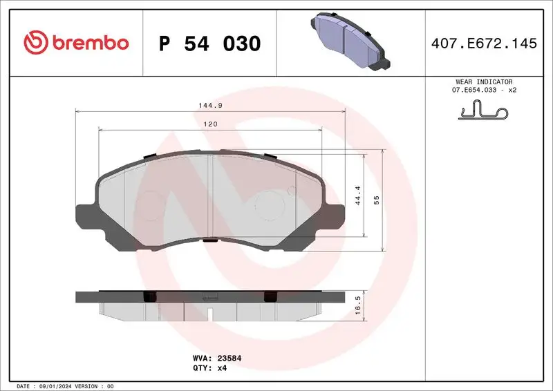 BREMBO P54030 Ön Fren Balatası resmi