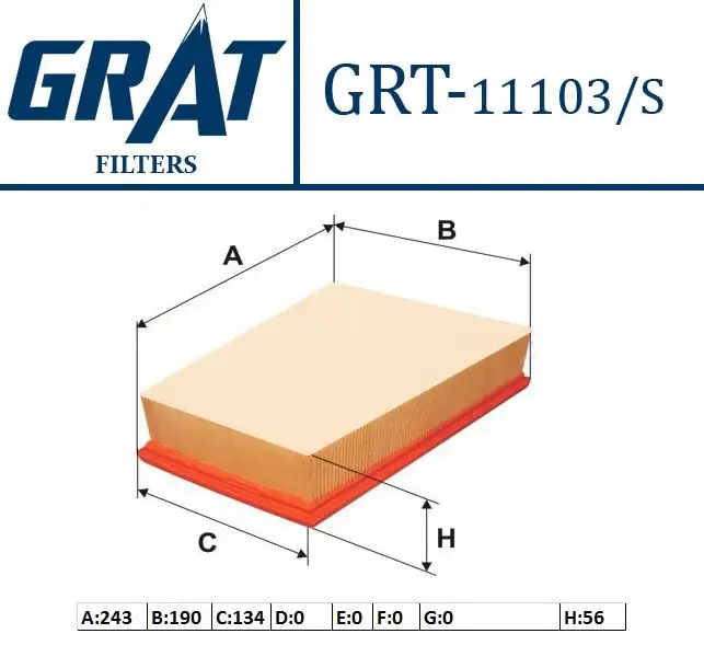 GRAT 11103S Hava Filtresi 8200371661 resmi