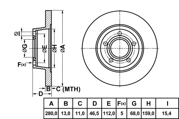 MGA 50313 Ön Fren Diski 8D0615301A resmi