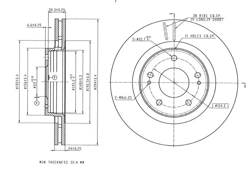 MGA 50658 Ön Fren Diski MR205215 resmi