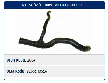 MASTER M2684 Radyatör Alt Hortumu 8200140616 resmi