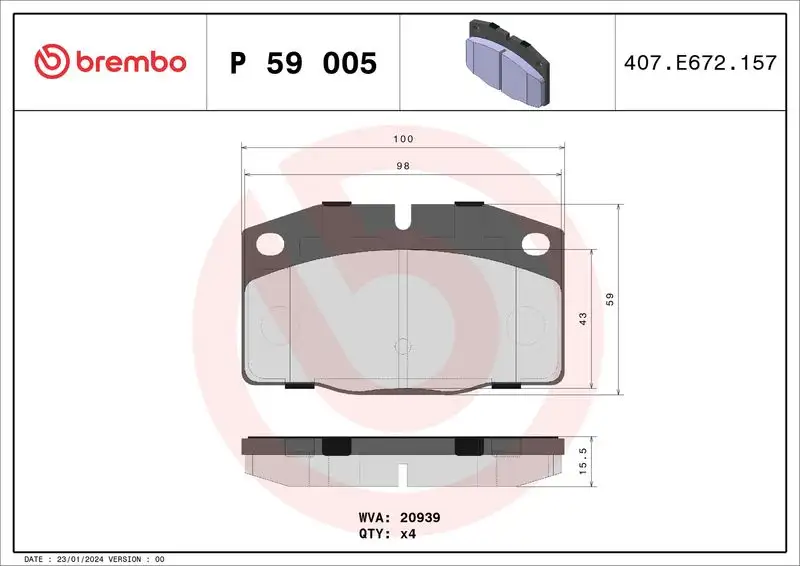 BREMBO P59005 Ön Fren Balatası resmi
