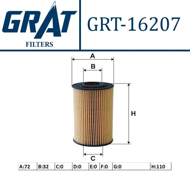 GRAT 16207 Yağ Filtresi 2632027401 resmi