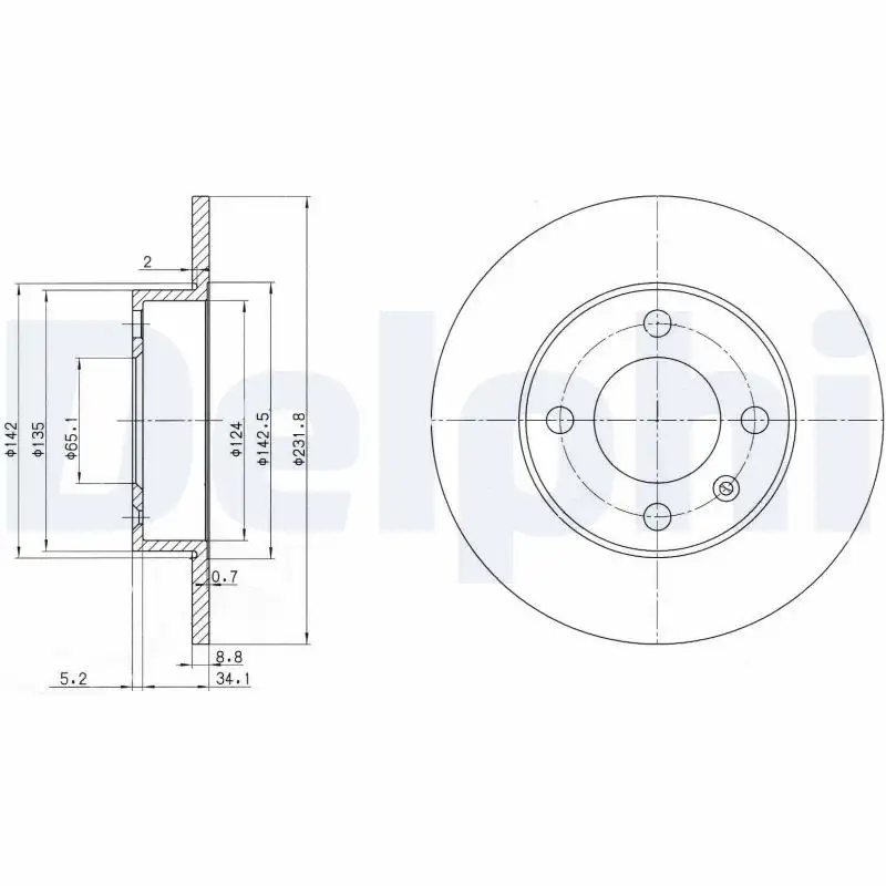 DELPHI BG3505 Arka Fren Diski 6N0615601B resmi