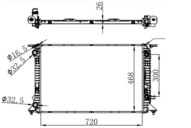 ORIS BAU048026 Radyatör 8K0121251AH resmi