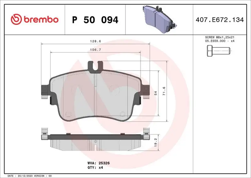 BREMBO P50094 Ön Fren Balatası resmi