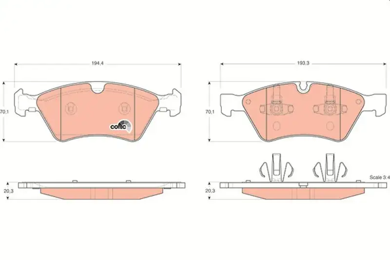 TRW GDB1642 Ön Fren Balatası resmi
