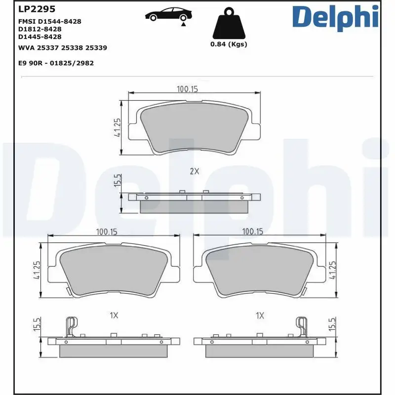 DELPHI LP2295 Arka Fren Balatası resmi