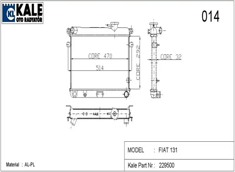 KALE 0106092AL Radyatör resmi