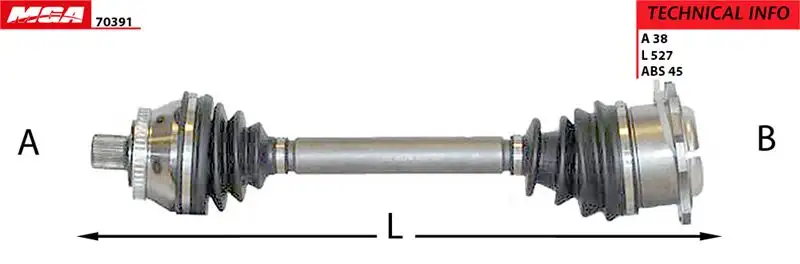 MGA 70391 Ön Aks (Sol) 8D0407271BC resmi