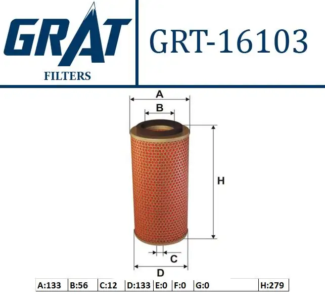 GRAT 16103 Hava Filtresi MD603446 resmi