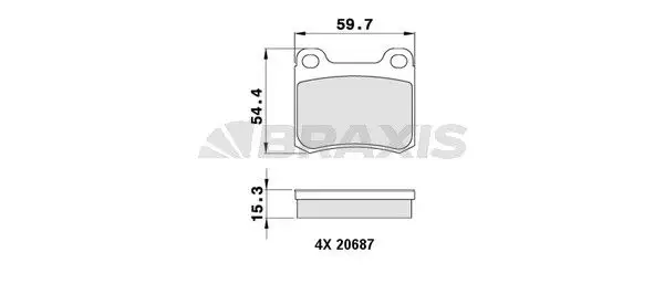 BRAXIS AA0218 Arka Fren Balatası A0004209820 resmi