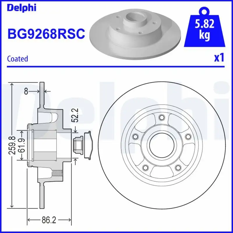 DELPHI BG9268RSC Arka Fren Diski 432006609R resmi