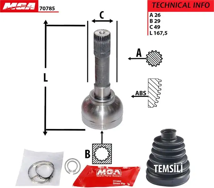 MGA 70785 Aks Kafası (Dış) 4410184A00 resmi