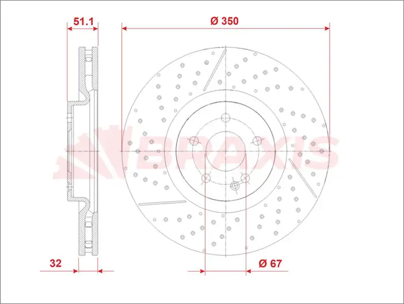 BRAXIS AE0996 Ön Fren Diski A1764210212 resmi
