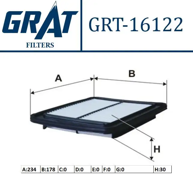 GRAT 16122 Hava Filtresi 281130X000 resmi