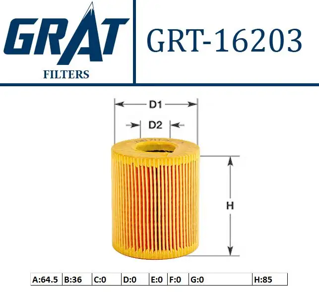 GRAT 16203 Yağ Filtresi 2632027100 resmi